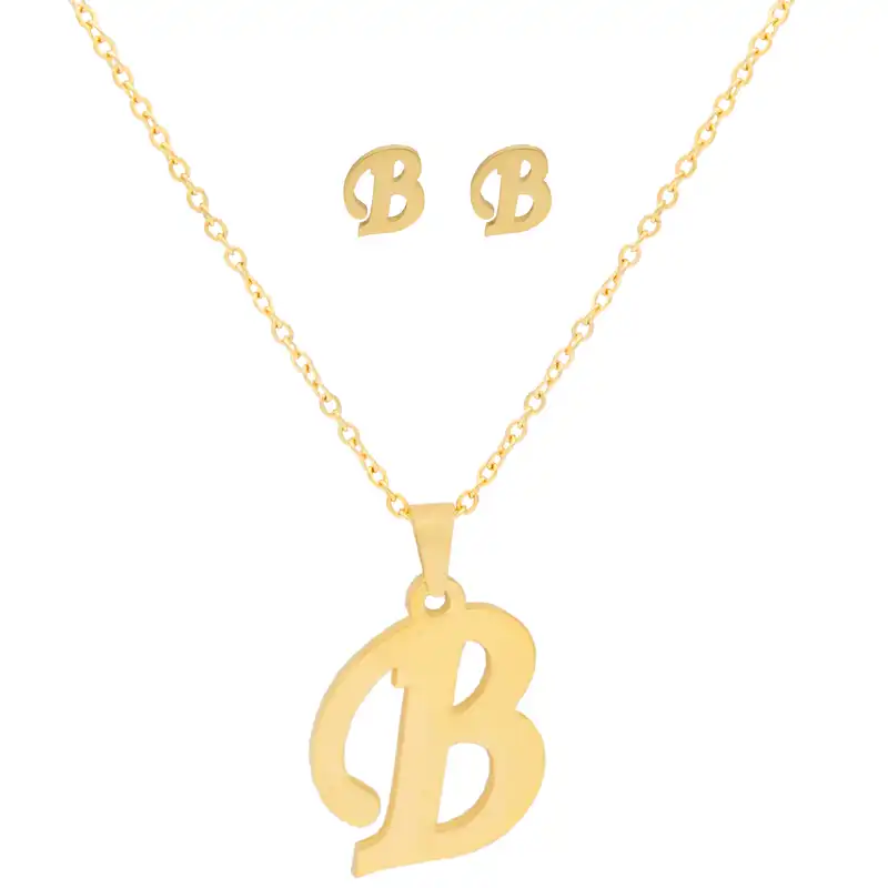 نیم ست زنانه بهارگالری طرح حرف B کد 209057