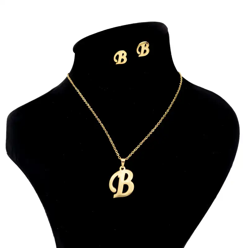 نیم ست زنانه بهارگالری طرح حرف B کد 209057