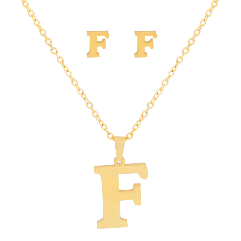 نیم ست زنانه بهارگالری طرح حرف F کد 209060