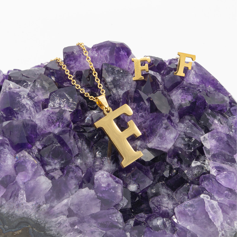 نیم ست زنانه بهارگالری طرح حرف F کد 209060