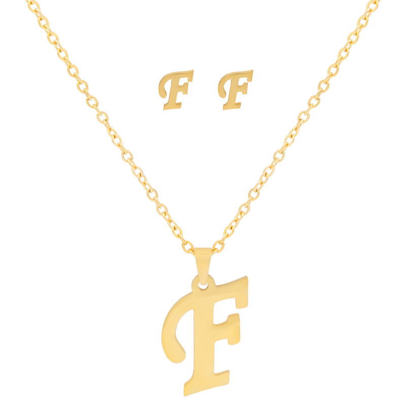 نیم ست زنانه بهارگالری طرح حرف F کد 209086