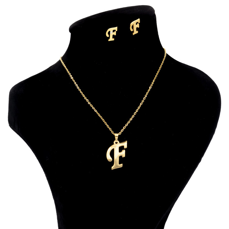 نیم ست زنانه بهارگالری طرح حرف F کد 209086