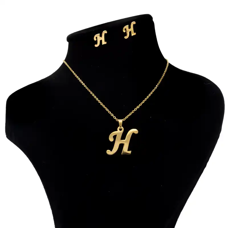 نیم ست زنانه بهارگالری طرح حرف H کد 209059