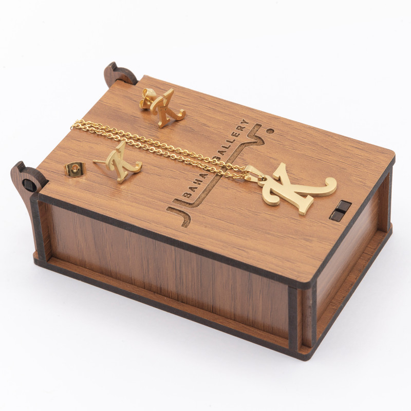 نیم ست زنانه بهارگالری طرح حرف K کد 209082