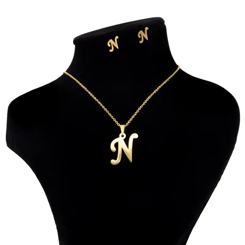 نیم ست زنانه بهارگالری طرح حرف N کد 209079