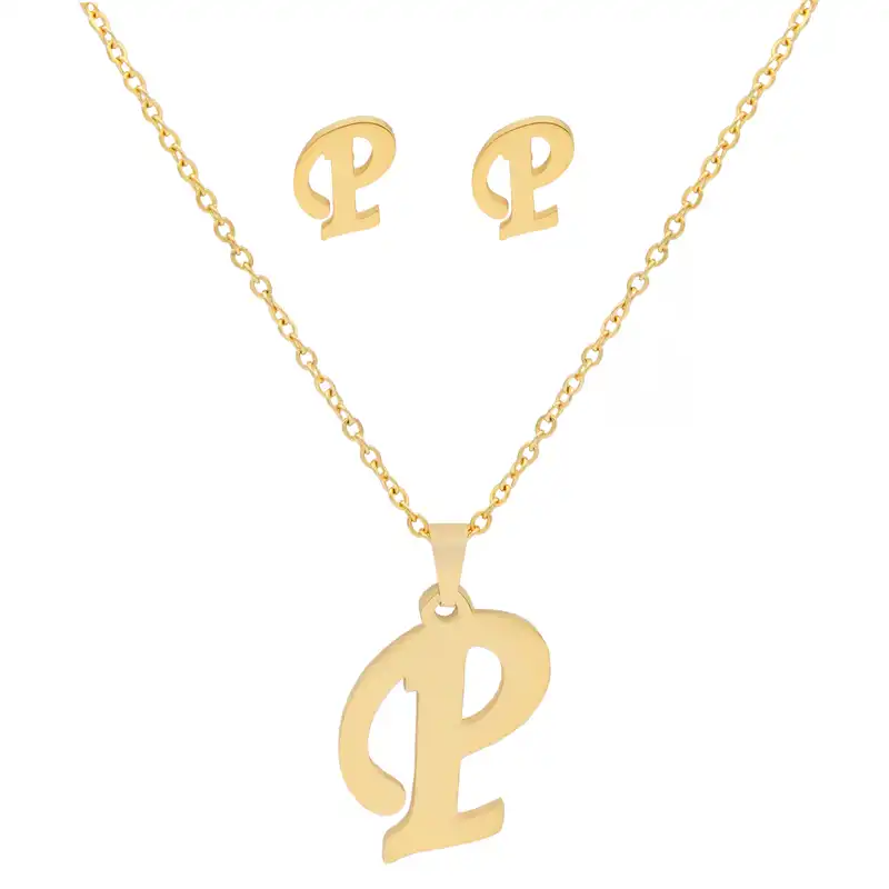 نیم ست زنانه بهارگالری طرح حرف P کد 209054