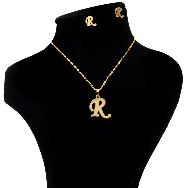 نیم ست زنانه بهارگالری طرح حرف R کد 209053