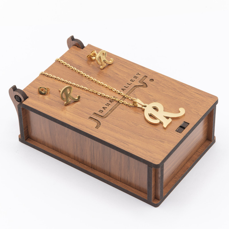 نیم ست زنانه بهارگالری طرح حرف R کد 209053