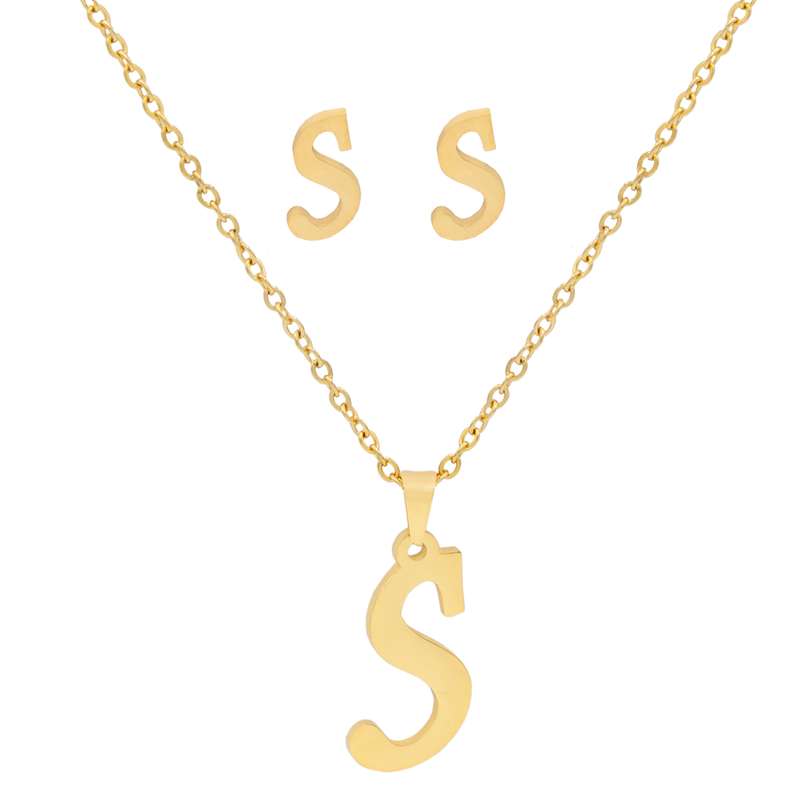 نیم ست زنانه بهارگالری طرح حرف S کد 209087 نیم ست زنانه بهارگالری طرح حرف S کد 209087