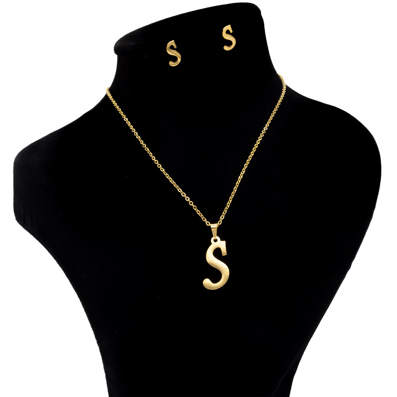 نیم ست زنانه بهارگالری طرح حرف S کد 209087 نیم ست زنانه بهارگالری طرح حرف S کد 209087