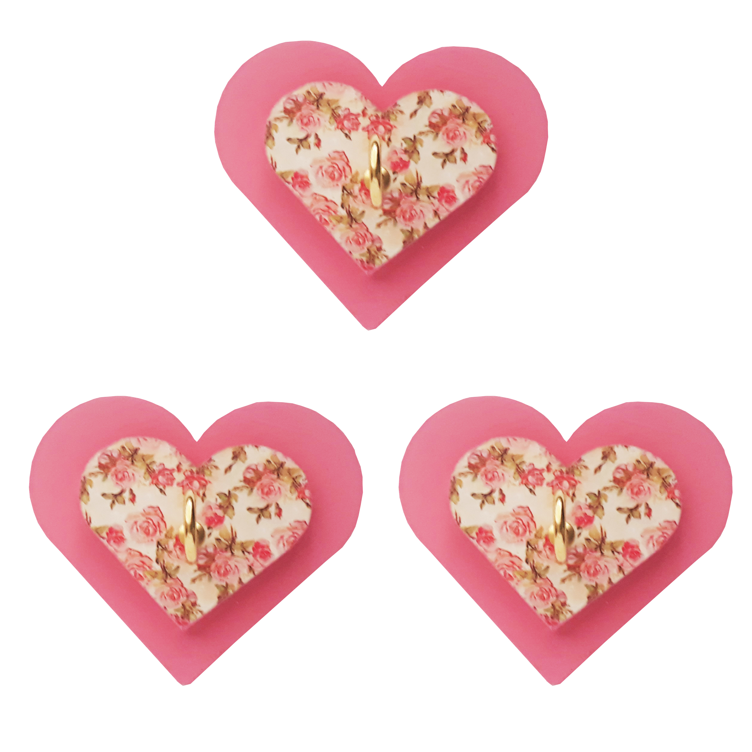 آویز حوله مدل قلب کد A455 بسته 3 عددی