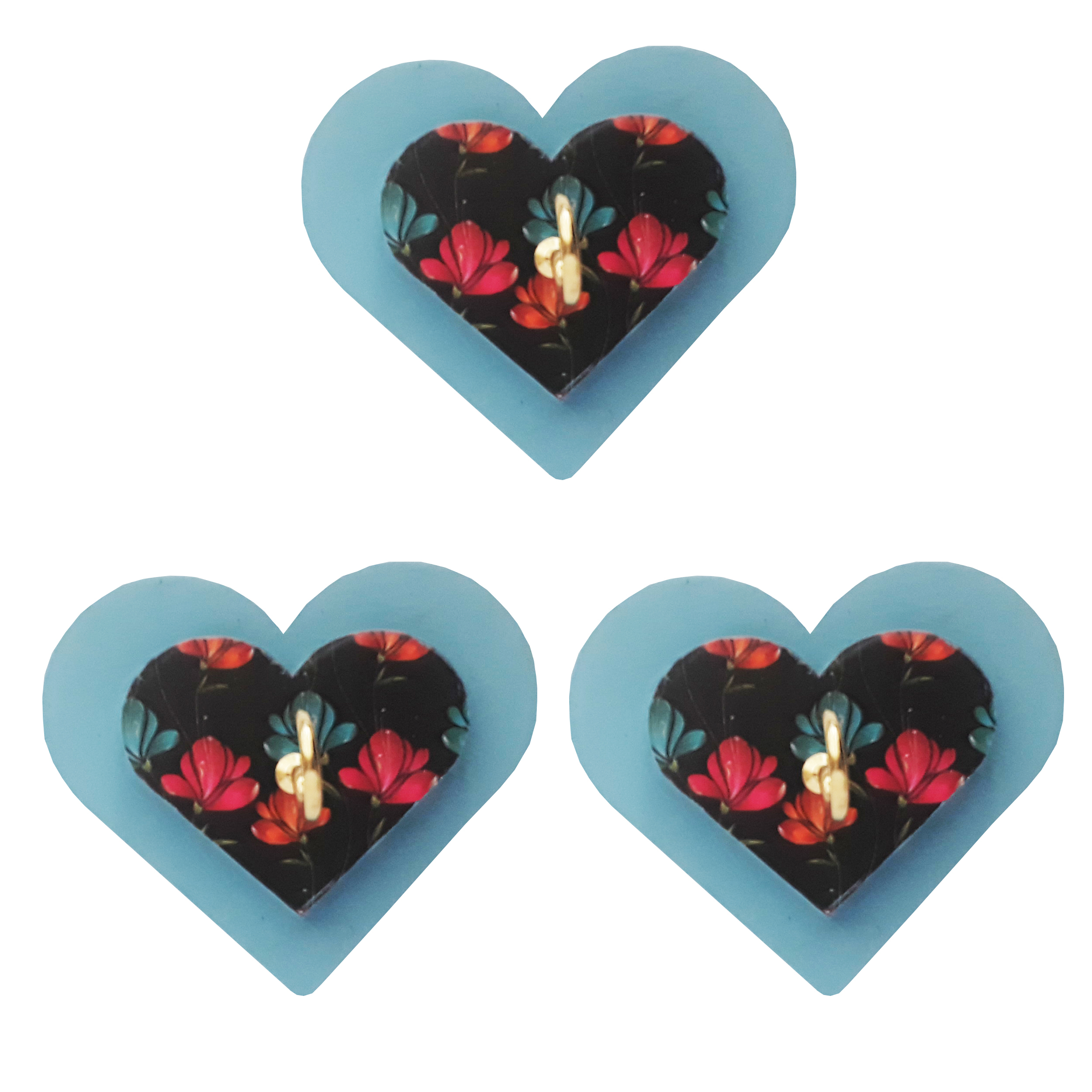 آویز حوله مدل قلب کد A460 بسته 3 عددی