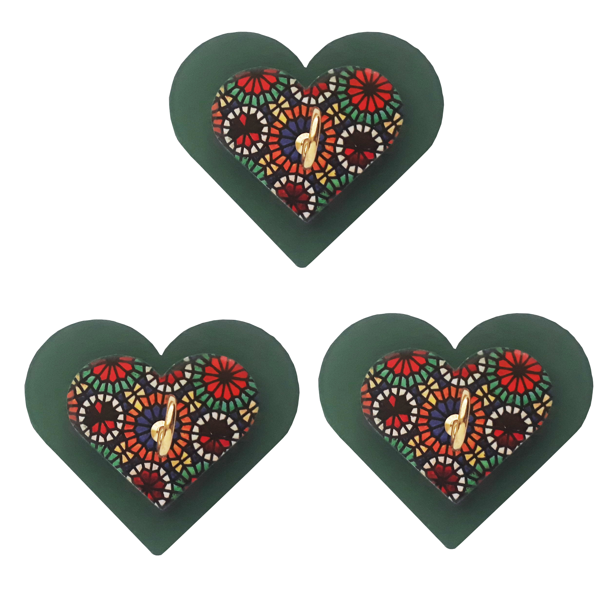 آویز حوله مدل قلب کد A465 بسته 3 عددی