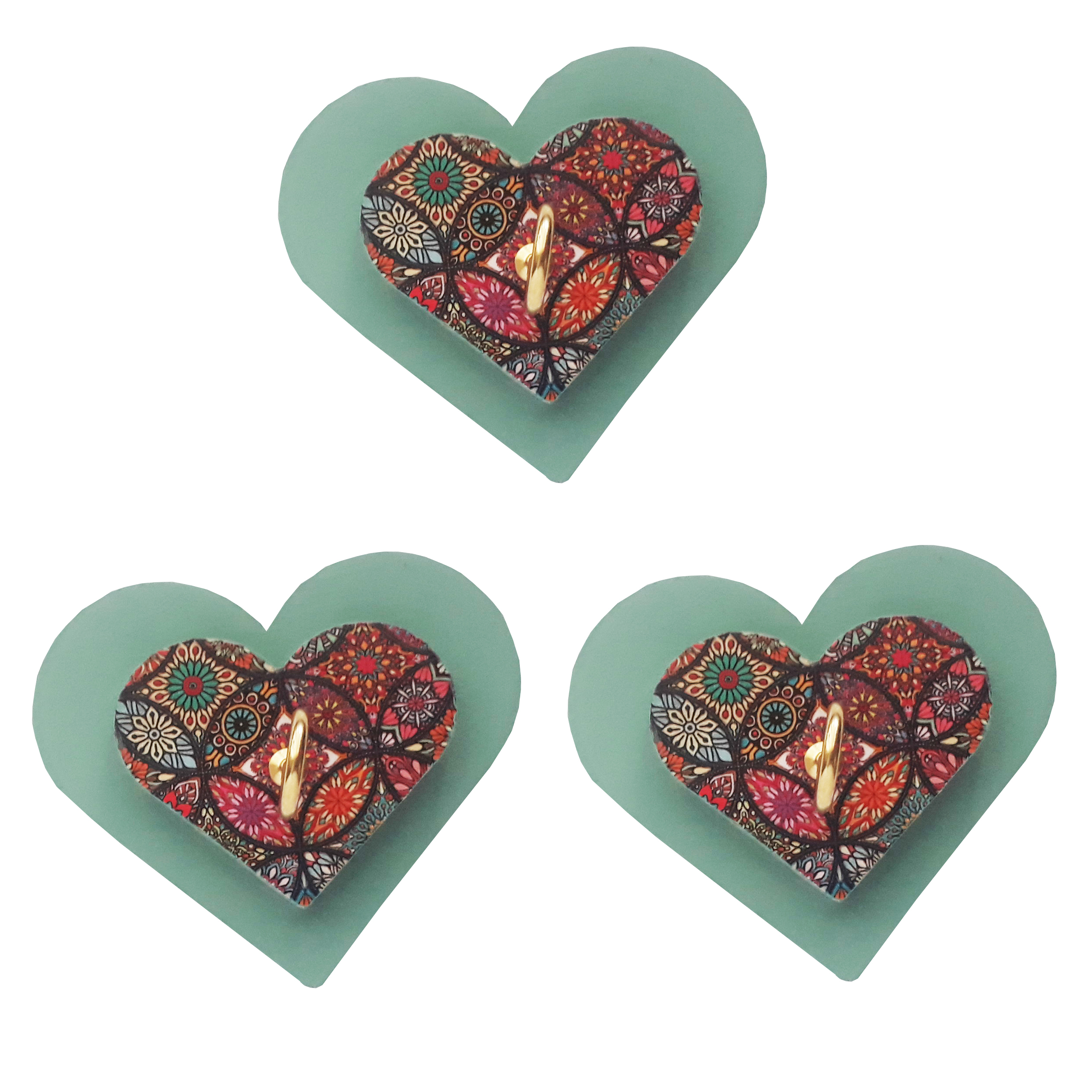 آویز حوله مدل قلب کد A485 بسته 3 عددی