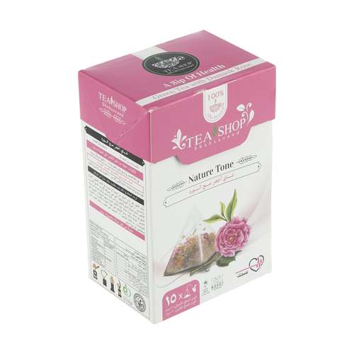 چای سبز تی شاپ با طعم گل سرخ بسته 15 عددی 