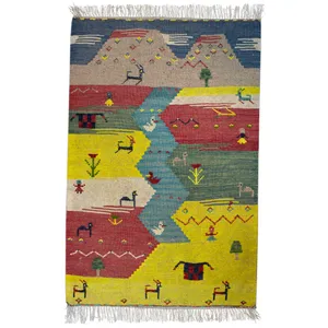 گلیم دستبافت نیم متری کد 980865