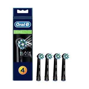 سری یدک مسواک برقی اورال-بی مدل Cross action black edition بسته 4 عددی