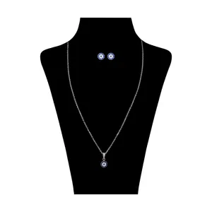 نیم ست نقره زنانه طرح چشم نظر کد k94