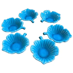 مجموعه ظروف هفت سین 6 پارچه طرح برگ چنار مدل CH199