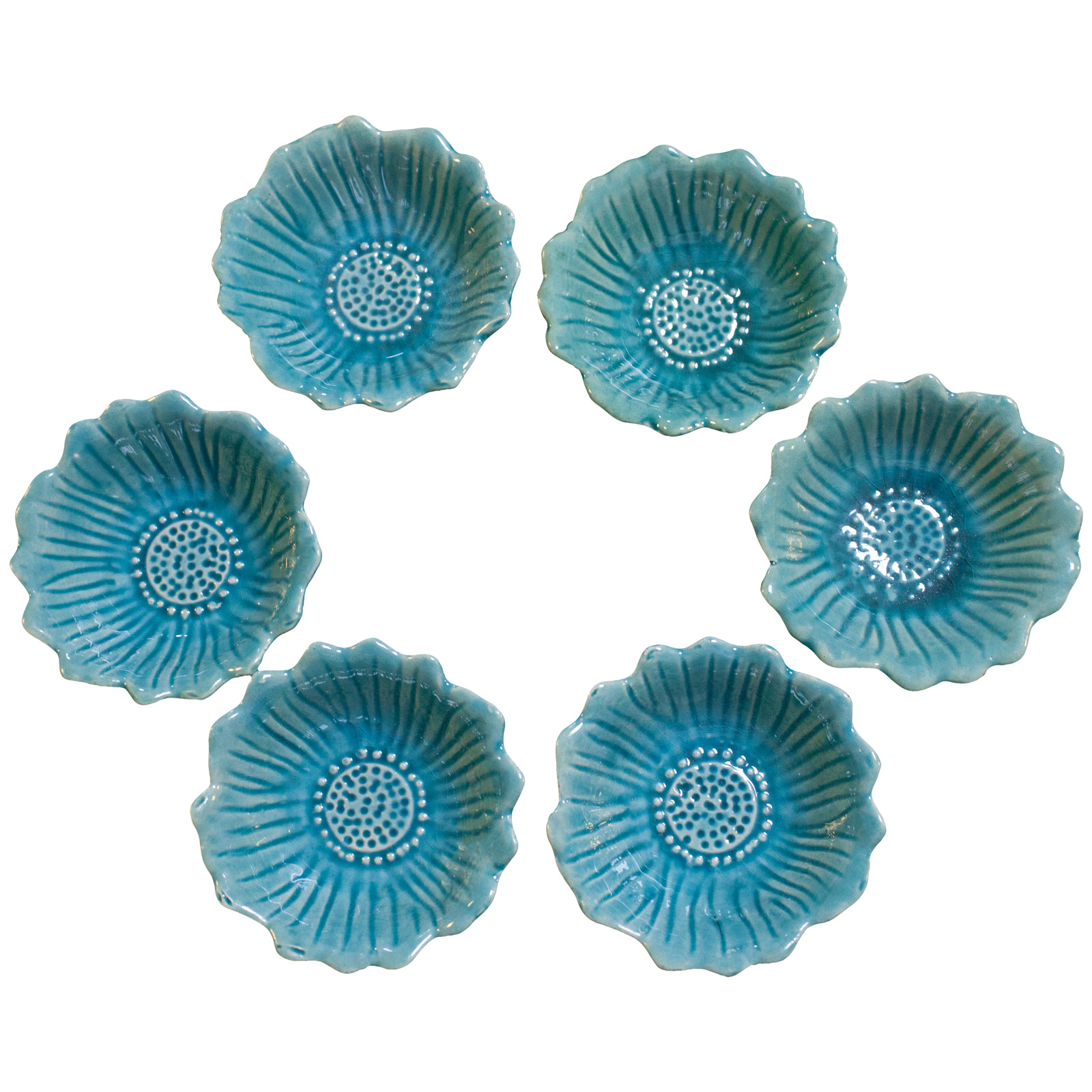 مجموعه ظروف هفت سین 6 پارچه طرح گل آفتابگردان مدل A199