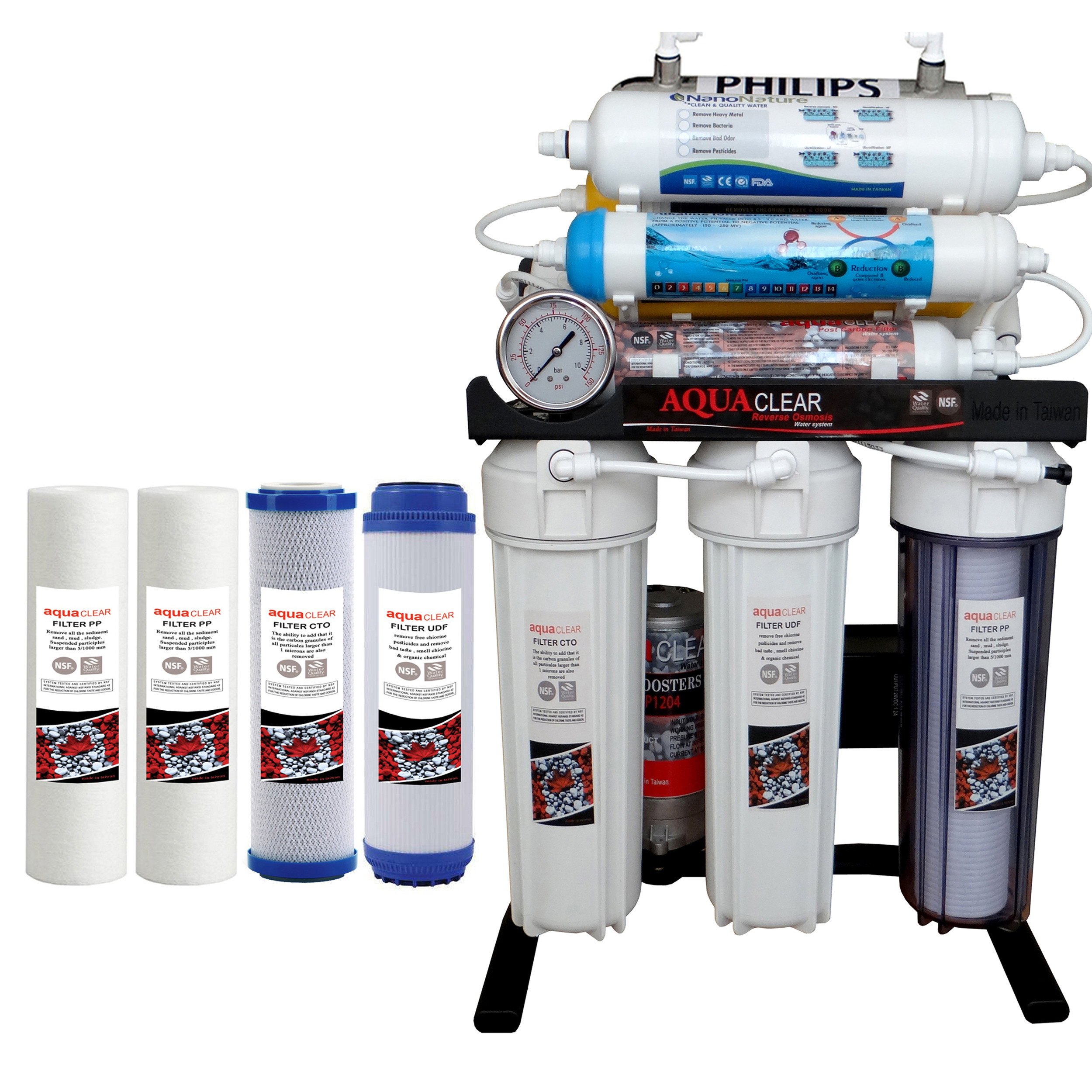 دستگاه تصفیه کننده آب آکوآکلیر مدل BLACK RADIX - 3100 به همراه بسته فیلتر 4 عددی