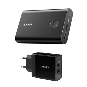 شارژر همراه انکر مدل A1316 PowerCore Plus ظرفیت 13400 میلی آمپر ساعت به همراه شارژر دیواری
