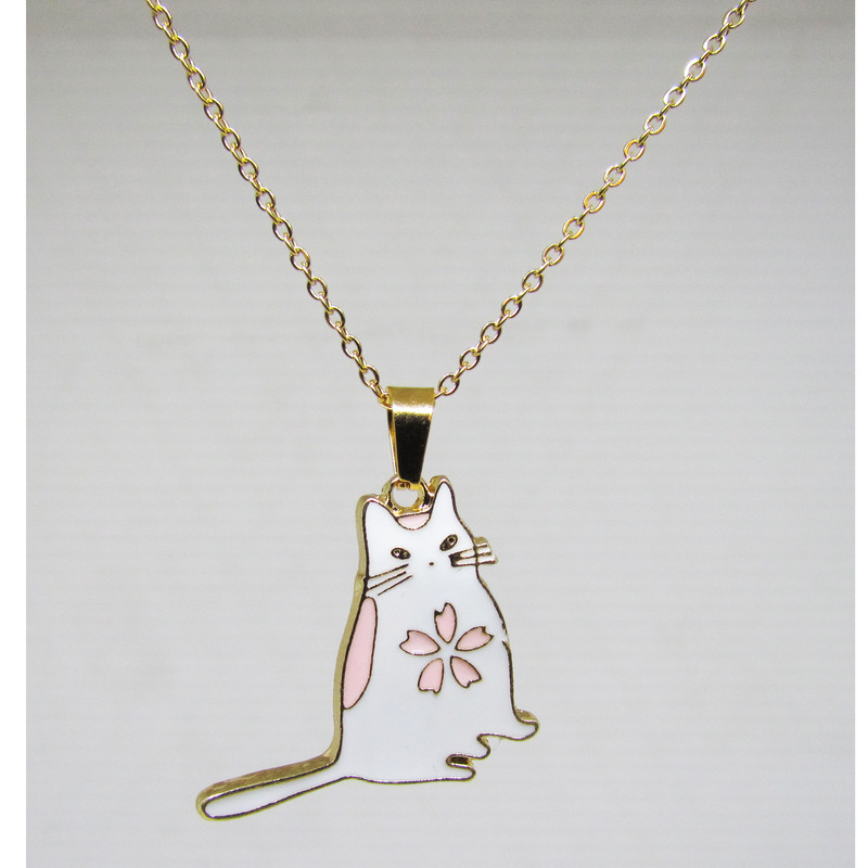 گردنبند دخترانه طرح گربه کد 500 گردنبند دخترانه طرح گربه کد 500