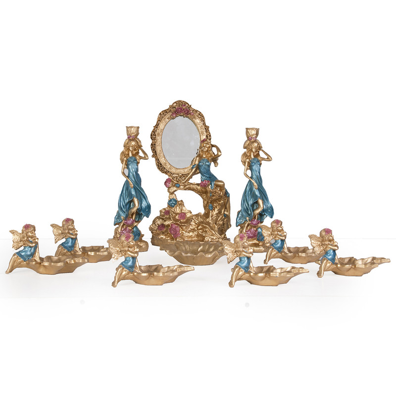 مجموعه ظروف هفت سین 10 پارچه طرح فرشته مدل برگ  کد F013
