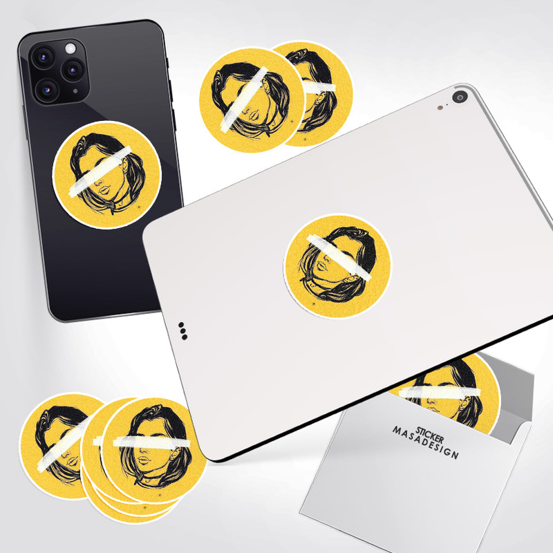 استیکر تزئینی موبایل و تبلت ماسا دیزاین طرح دختر مدل STK849