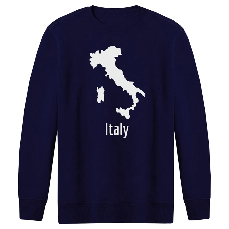 سویشرت مردانه طرح نقشه ایتالیا کد F206 رنگ سرمه ای