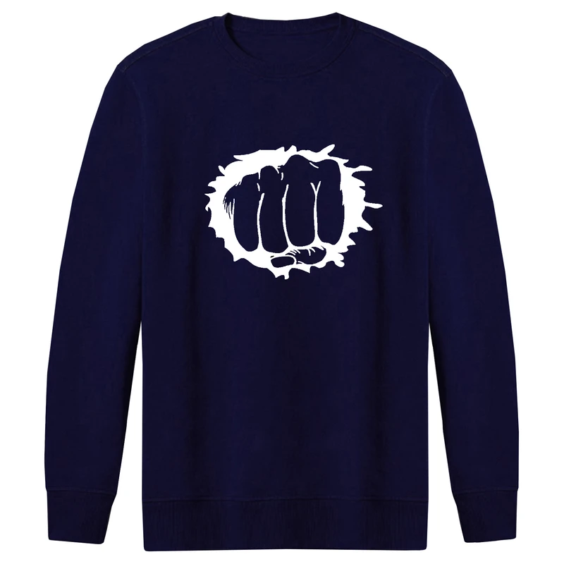 سویشرت مردانه طرح مشت کد F218 رنگ سرمه ای