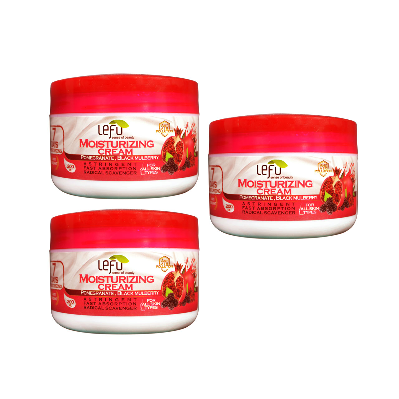 کرم مرطوب کننده لفو مدل pomegranate & black mulberry حجم 200 میلی لیتر مجموعه 3 عددی