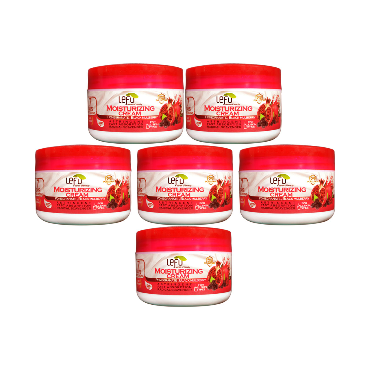 کرم مرطوب کننده لفو مدل pomegranate & black mulberry حجم 200 میلی لیتر مجموعه 6 عددی