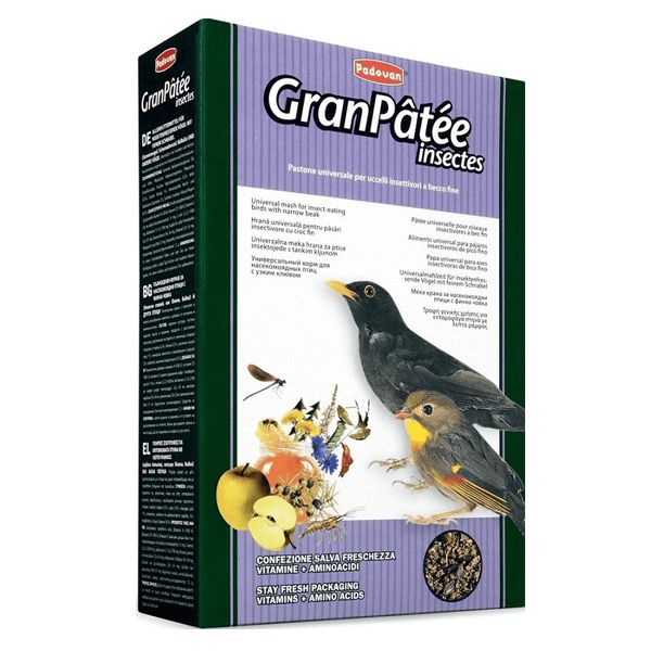 غذای مرغ مینا پادوان مدل  gran patee insectes وزن 1 کیلوگرم