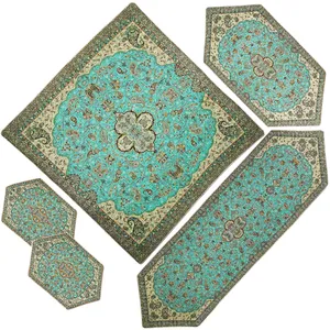 ست 5 تکه رومیزی ترمه مدل شاه عباسی کد SBZBCV5-5