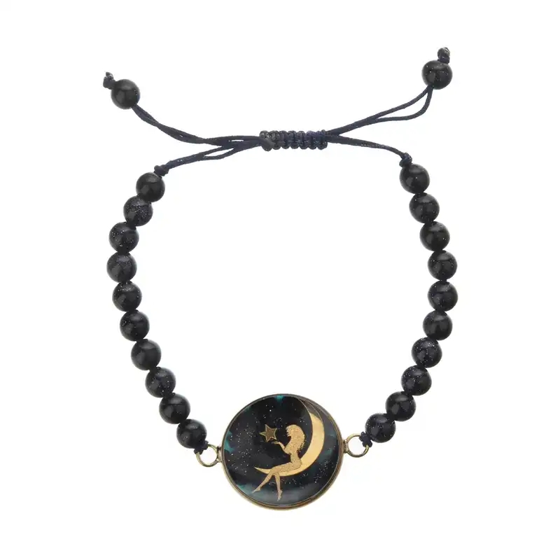 دستبند طلا 24 عیار زنانه سام نورزاده طرح دختر ماه کد 106