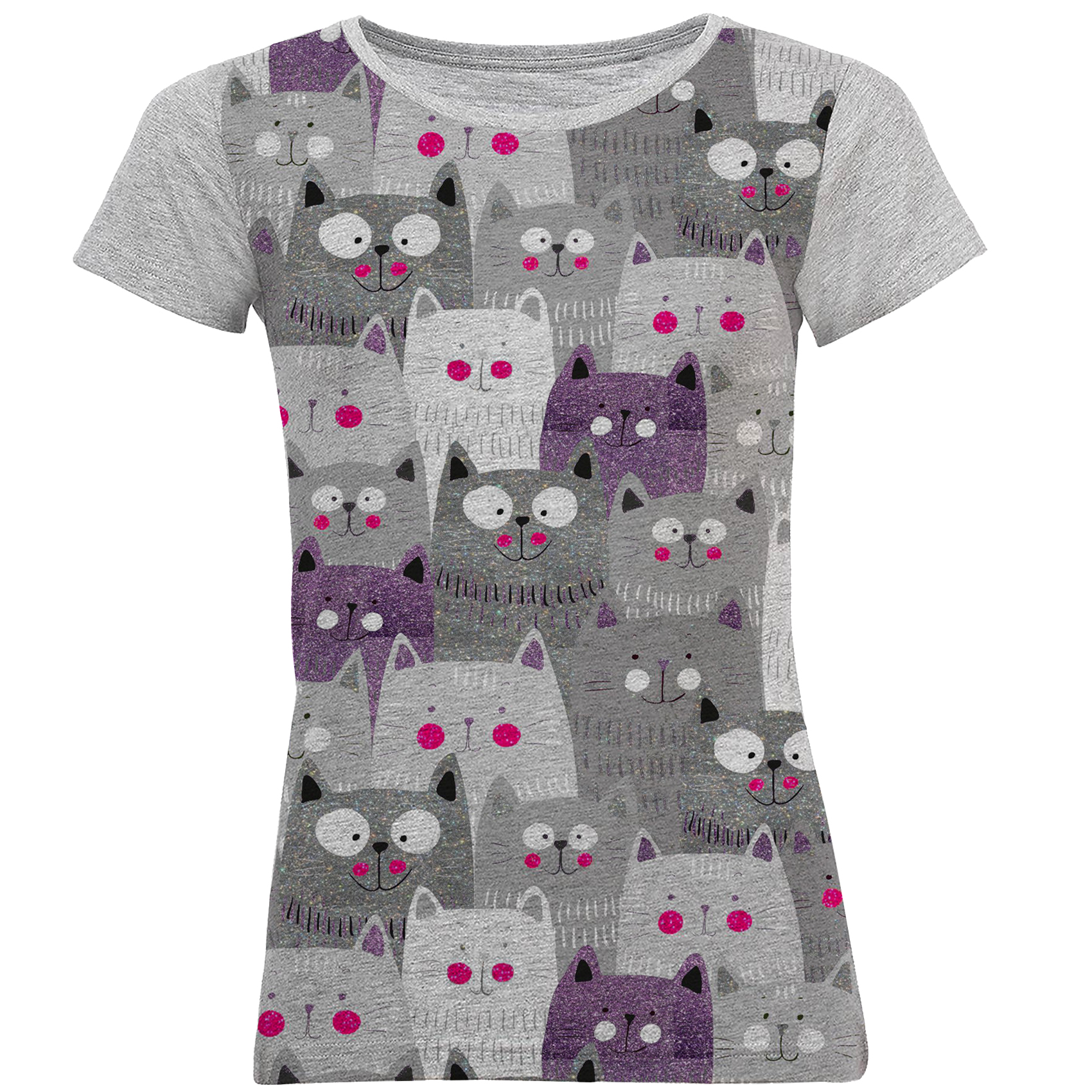 تی شرت آستین کوتاه زنانه طرح cat1 کد M01  -  - 2