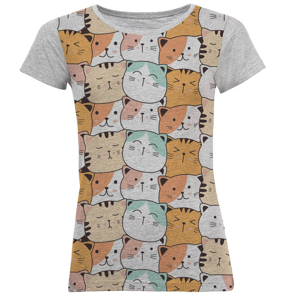 تی شرت آستین کوتاه زنانه طرح cat2 کد M05