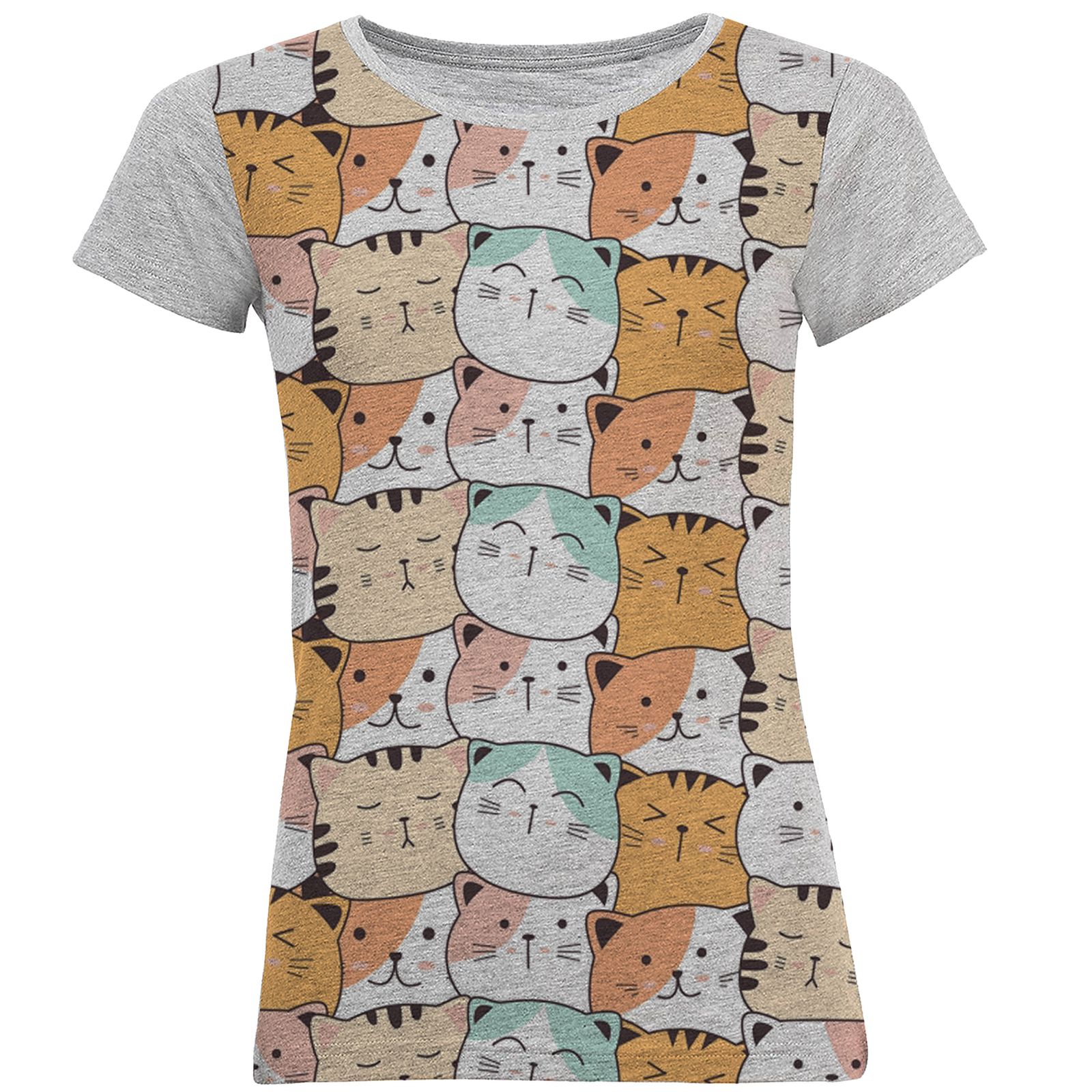 تی شرت آستین کوتاه زنانه طرح cat2 کد M05 -  - 1