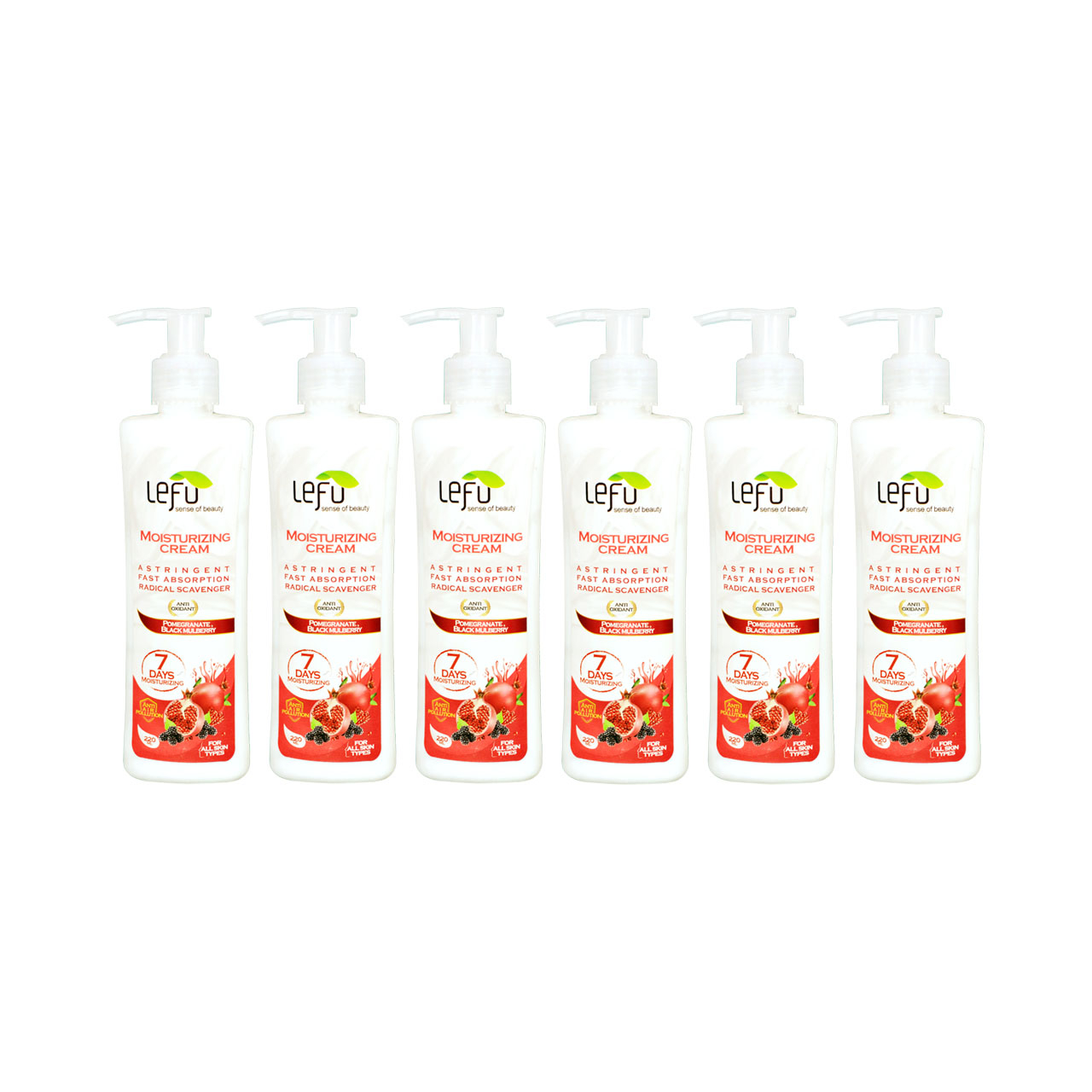 کرم مرطوب کننده لفو مدل pomegranate & black mulberry حجم 220 میلی لیتر مجموعه 6 عددی