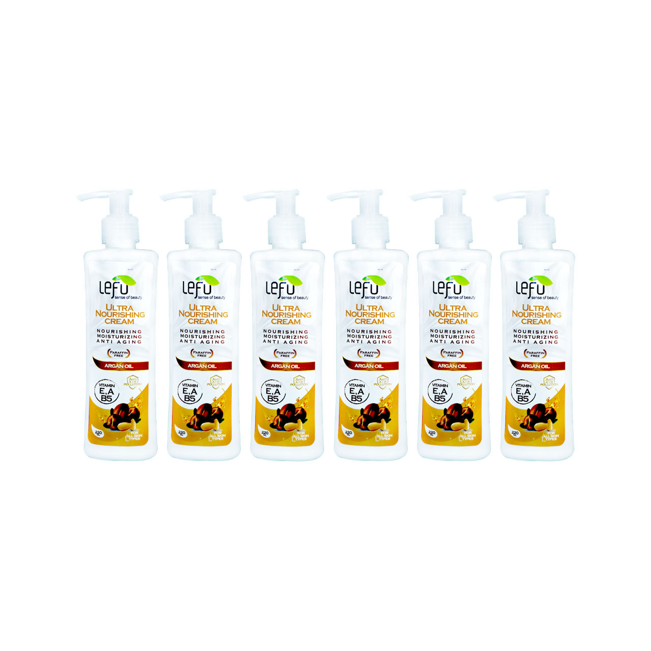 کرم مرطوب کننده لفو مدل argan oil حجم 220 میلی لیتر مجموعه 6 عددی