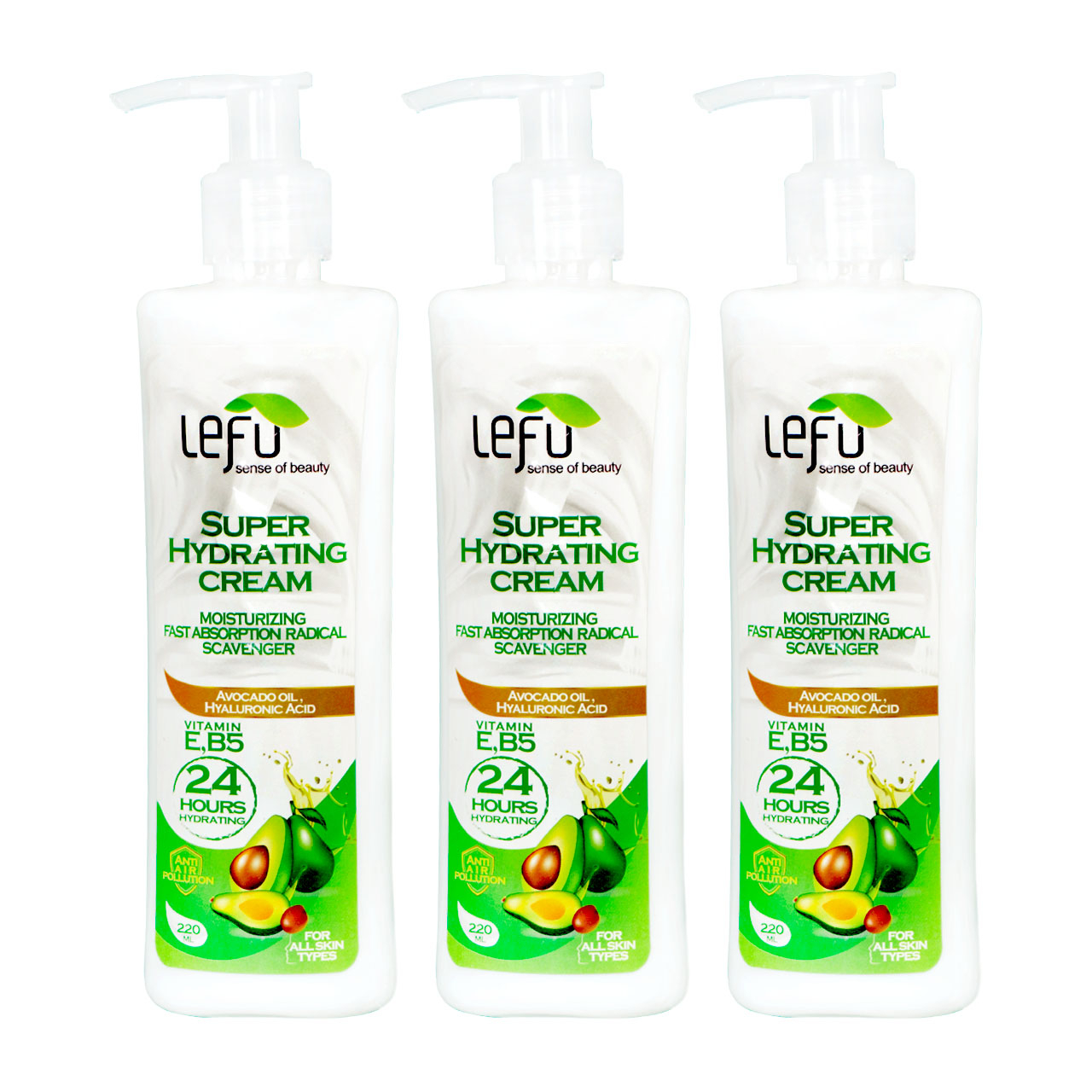 کرم مرطوب کننده لفو مدل avacado oil حجم 220 میلی لیتر مجموعه 3 عددی
