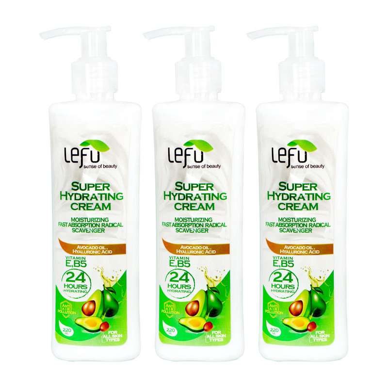 کرم مرطوب کننده لفو مدل avacado oil حجم 220 میلی لیتر مجموعه 3 عددی