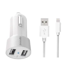 شارژر فندکی پرودو مدل PD-M8J622L به همراه کابل تبدیل لایتنینگ