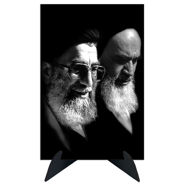 تابلو شاسی رومیزی طرح رهبر سید علی خامنه ای و امام خمینی مدل AG-244