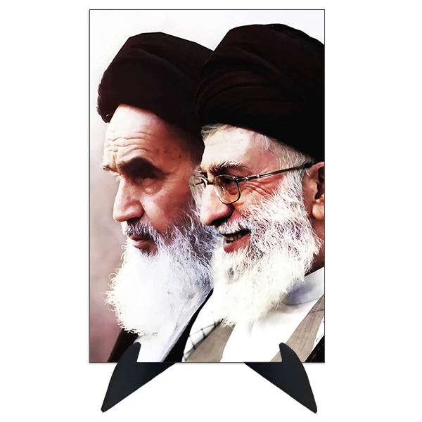 تابلو شاسی رومیزی طرح رهبر سید علی خامنه ای و امام خمینی مدل AG-255
