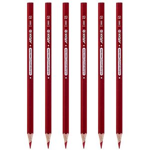 مداد قرمز آریا کد 3002 بسته 6 عددی 