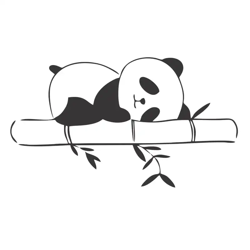 استیکر دیواری فروشگاه رادیانس طرح پاندا خوابیده کد 04