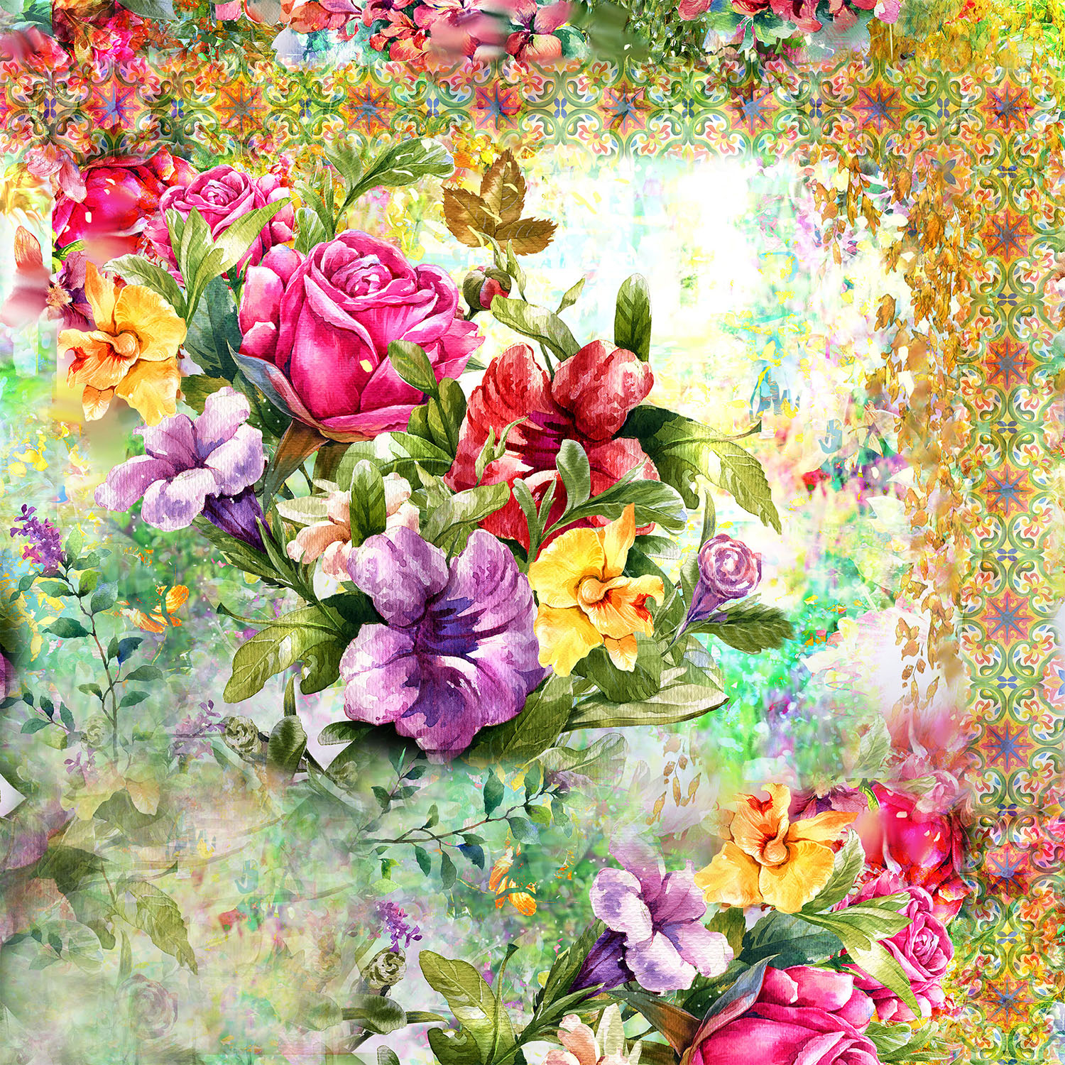 روسری زنانه بلالوک طرح گل کد 024