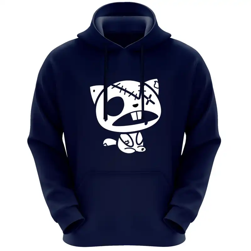 هودی زنانه طرح گربه کد F177 رنگ سرمه ای